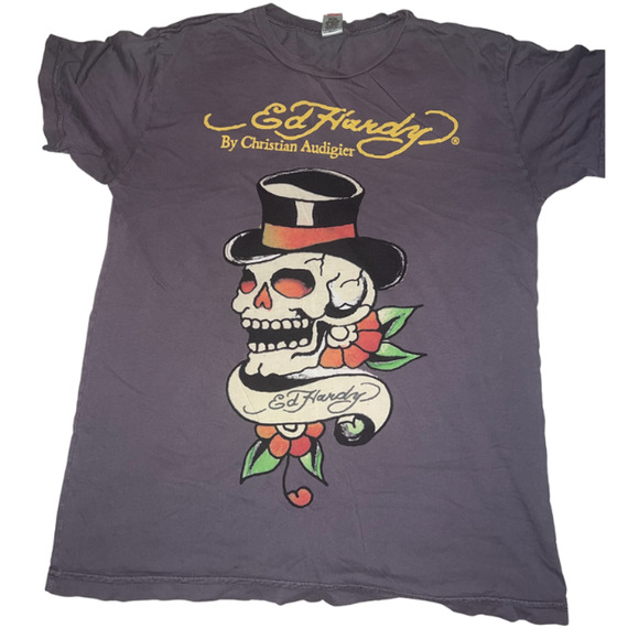 Christian Audigier Other - SOLD - Ed Hardy By Christian Audigier Men's Short Sleeve Shirt, Gray L NWOT